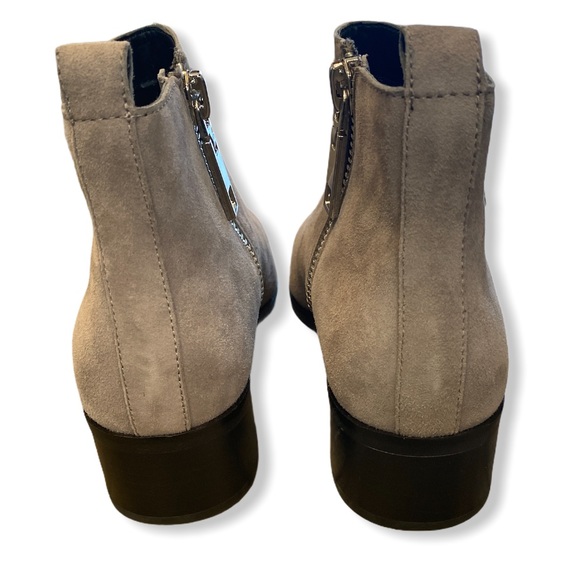 Dolce Vita Grey Leather Booties with Silver Zipper - Picture 6 of 8